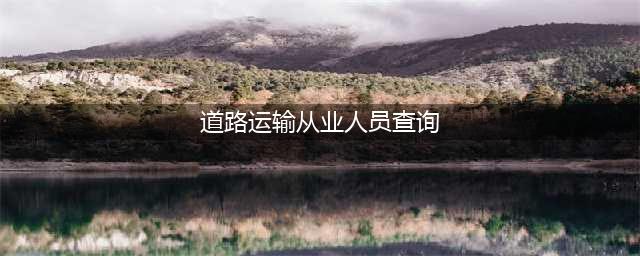 全国道路运输资格证查询系统网站入口(道路运输从业人员查询)