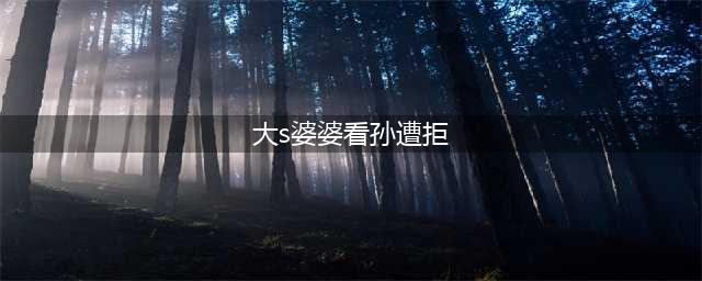 大S婆婆看孙遭拒 背后真相是你万万想不到的(大s婆婆看孙遭拒)