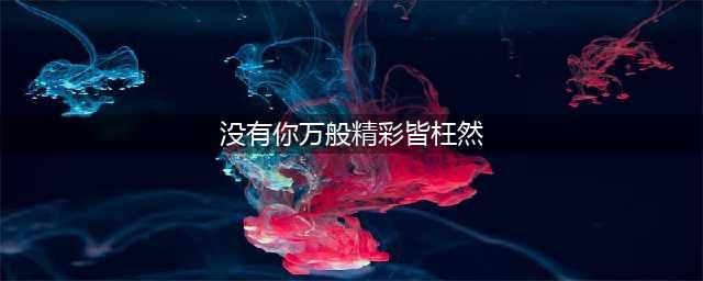 没有你，万般精彩皆枉然(没有你万般精彩皆枉然)