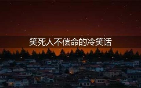 极品笑话笑死人不偿命 笑话大全笑破你的肚子(笑死人不偿命的冷笑话)