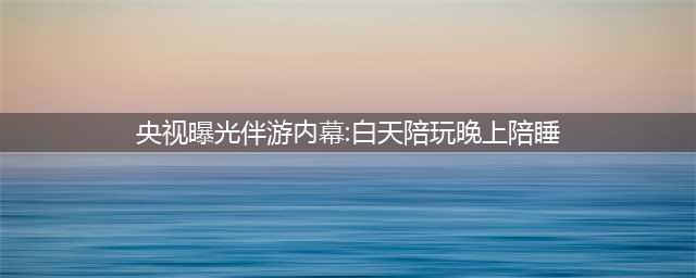 央视曝光伴游内幕：白天陪玩晚上陪睡 无视法律(央视曝光伴游内幕:白天陪玩晚上陪睡)