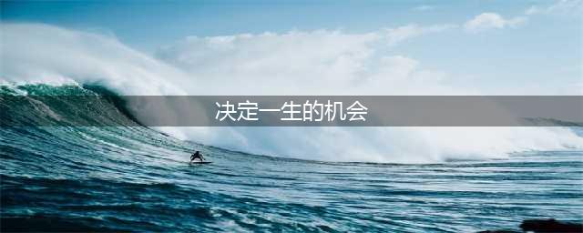德国大赫——决定一生的机会(决定一生的机会)