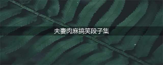 夫妻笑话段子（13篇）(夫妻肉麻搞笑段子集)