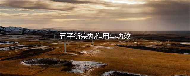 五子衍宗丸不只是补肾，还有6大功效！（内含联合用药）(五子衍宗丸作用与功效)