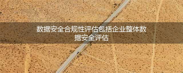 什么是数据安全合规评估？(数据安全合规性评估包括企业整体数据安全评估)