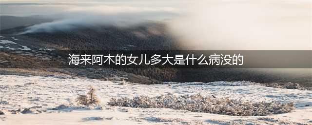 西楼儿女原唱海来阿木的悲伤故事(海来阿木的女儿多大是什么病没的)