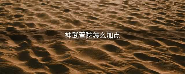 《神武3手游》普陀山怎么加点 普陀山加点推荐