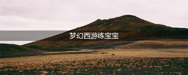 梦幻西游怎么快速练宝宝