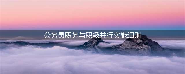 重磅！中办印发公务员职务与职级并行规定（附全文）(公务员职务与职级并行实施细则)
