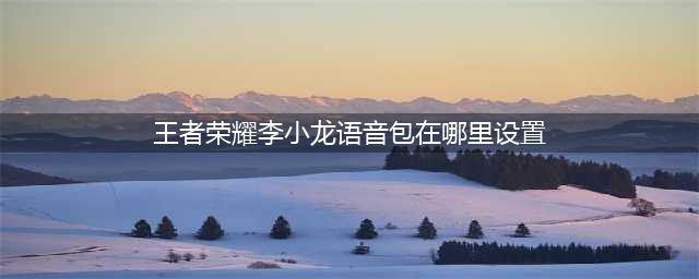 《王者荣耀》李小龙语音包设置攻略 李小龙语音包在哪设置(王者荣耀李小龙语音包在哪里设置)