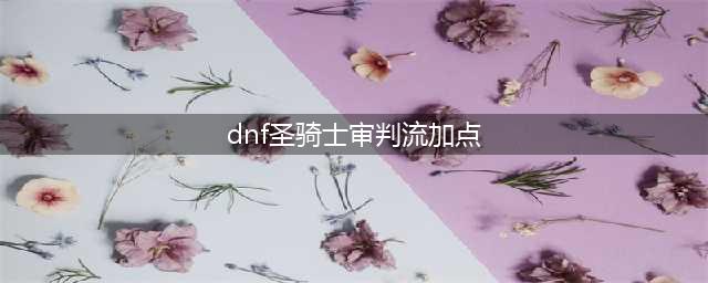 《DNF》男圣骑士110级审判刷图加点详解(dnf圣骑士审判流加点)
