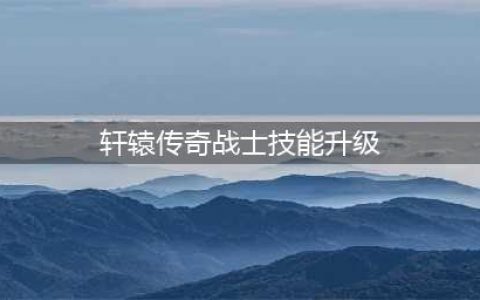 《轩辕传奇》手游战士怎么玩 战士技能加点选择(轩辕传奇战士技能升级)