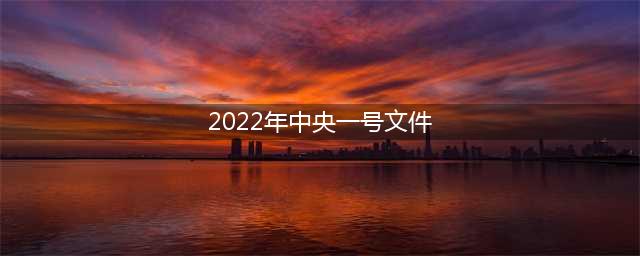 2022年中央一号文件发布（全文）(2022年中央一号文件)