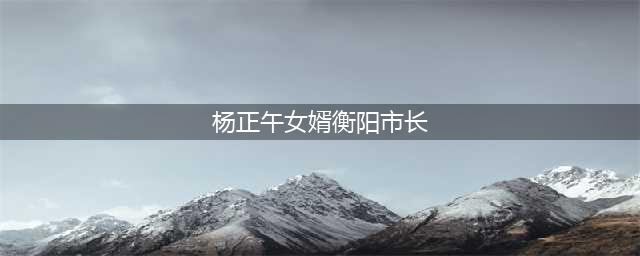 湖南9名副市长拟进一步使用 最年轻的1981年生(杨正午女婿衡阳市长)