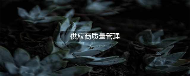 一文吃透供应商质量管理 （全是工作中的干货）(供应商质量管理)