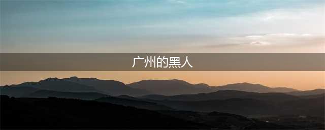 在广州，黑人的生活状况如何？(广州的黑人)