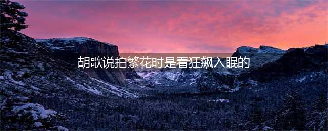 胡歌拍《繁花时》，看狂飙入眠，他如此评价(胡歌说拍繁花时是看狂飙入眠的)