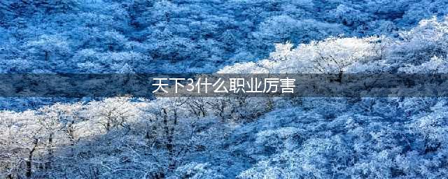 天下3神启职业优劣分析 伤害防御属性选择(天下3什么职业厉害)