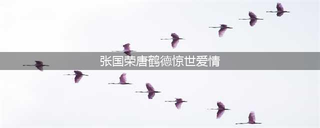 王子与王子的爱情：张国荣和唐鹤德的惊世爱情!(张国荣唐鹤德惊世爱情)