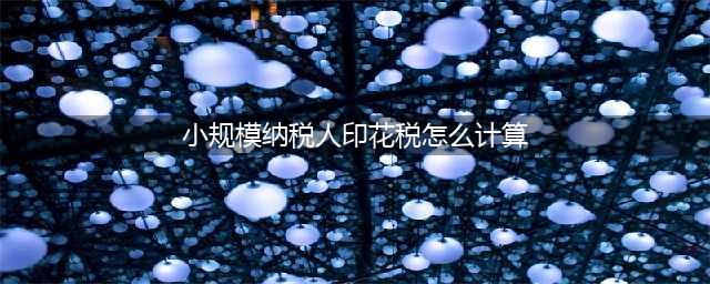 小规模纳税人印花税如何计算？(小规模纳税人印花税怎么计算)