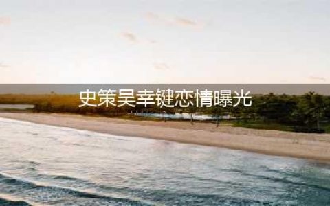 他俩居然恋爱了！但在公开场合这么大尺度亲密合适吗......(史策吴幸键恋情曝光)