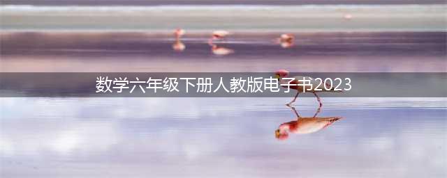 2023新人教版数学六年级下册电子课本（新插图版教材PDF版）(数学六年级下册人教版电子书2023)