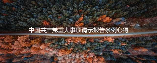 学习《中国共产党重大事项请示报告条例》有感(中国共产党重大事项请示报告条例心得)