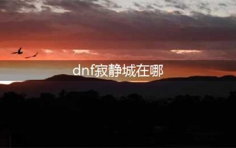 《DNF》毁坏的寂静城副本位置详解(dnf寂静城在哪)