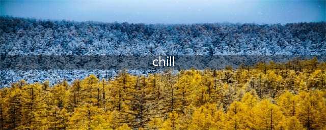 老外常挂在嘴边的“chill”，到底啥意思？(chill)